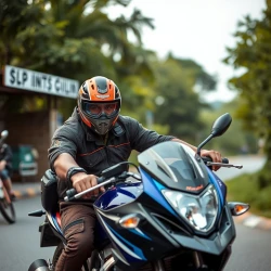 man on a motorbike
