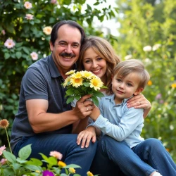 Family with flower 